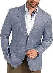 [Fxzpiodi] Men's Suit Jacket Blazer Casual Plaid Stripe Slim Fit Single Breasted Mens Tuxedos Jackets Party Sport Coats Blazers