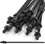Piutouyar 50 Pcs Black Nylon Push Mount Cable Zip Tie, 205mm / 8.3 Inch Fir Tree Mount Cable Ties, Multi-Purpose Self-locking Wire Wrap Strap