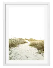 [Profile Australia] Australian Made Sandy Path 2 Art Print A2 in White Frame
