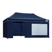 Gazebo Pop Up Marquee 3x6 Folding Tent Gazebos Camping 500D Oxford Navy