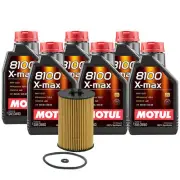 6L Motul 8100 X-MAX 0W40 Wix Filter Motor Oil Change Kit For Audi VW API SN