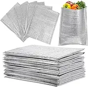 GANAZONO 20 Pcs Fresh-keeping Aluminum Foil Bag Reusable Insulation Thermal Envelopes for Cold Food Large Insulated Lunch Bag Thermal Bag Aluminized Insulation Film Liner Shopping Keep Warm