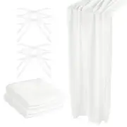 2Pcs 10Ft Chiffon Table Runner 28 x 120 Inch Rustic Gauze Tablecloth White