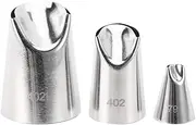 Stainless Steel Cake Decorating Nozzles Premium Baking Tools Durable High Temperature for Cake Biscuit Pastry Making Kitchen Bakery 3Pcs Set