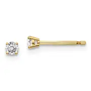 14y .10ct. I1 J K Diamond Stud Push on Post Earrings