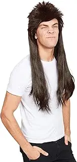 Bristol Novelty BW948 Mullet Wig, Men, Brown