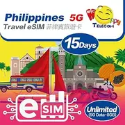 eSim Devices Only | Happy 5G eSim Philippines 15Days Unlimited Data Travel eSim | 8GB of 5G High-Speed Data Then 128kbps | Support iPhone & Android Devices | Easy Activation | No Need Registration