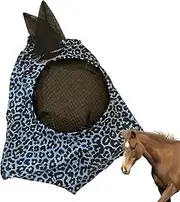 Equine Fly - Full Coverage Horse Face Protector, Horse Fly Shield | Cheetah Print Design Anti-Fly Cover, Breathable Equine Care Product, Horse Head Cover, Comfortable for Shows