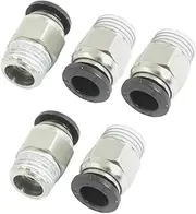 uxcell Pneumatic Fittings 8mm Tube to 1/4BSP Male Straight Connector 5 Pcs