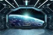 Spaceship Interior Backdrop 10x8ft Futuristic Science Technology Photography Backdrop Galaxy Outer Space Window View Spaceship Background Baby Shower Kids Birthday Party Backdrop