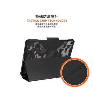 【UAG】iPad 10.9吋耐衝擊全透保護殼-迷彩黑 (美國軍規 防摔殼 平板殼保護殼)