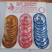 60s Store Counter Display. Davy Crockett Iron On Emblems. RARE