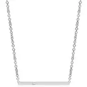 Solitaire Diamond Bar Pendant Necklace
