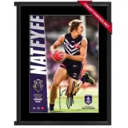 FREMANTLE DOCKERS NAT FYFE 2015 AFL BROWNLOW MEDALLIST HAND SIGNED FRAMED PRINT