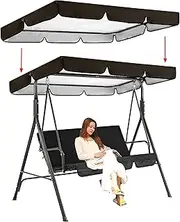 Swing Chair Canopy Replacement, Replacement Canopy Cover for 2/3-Seater-Swing,Outdoor Sunproof Patio Swings with Canopy 210D Oxford Fabric,164x114x15cm