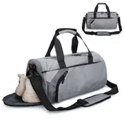 30L Gym Duffel Bag Travel Bag Water-Resistant Fitness Shoes Compartment Bag