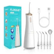 Water Dental Flosser Cordless Oral Irrigator with 300ml 5 Tips 4 Modes USBCha...