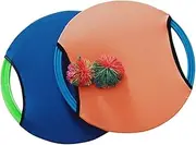 PERSELOSO Elastic Flying Dish Paddle Toss and Catch Ball Game for Fun Indoor Outdoor Trampoline Dish Game Great Parent Activity Blue Random Color