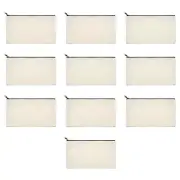 10 Piece Pencil Pouch, Beige Canvas Blank Makeup Bags Multifunctional8312