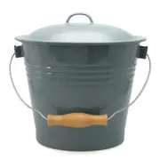 Falcon Vintage Style Enamel Kitchen Scraps Bucket Grey with Lid