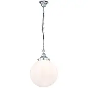 White Sphere Glossy Period Lights Chain Chrome Balls Pendants Modern Lighting Traditional