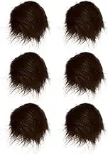 uxcell 6-Pack Faux Fur Pom Poms, 1.2 Inch/ 3.1 cm Soft Fluffy Pompoms Balls with Elastic Loop for Hats/Bags/Keychains/Knitting Accessories/DIY Crafts [Coffee Color]