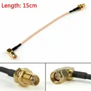 15cm RG316 Cable SMA Male Plug Right Angle to SMA Female Socket 6in F AU