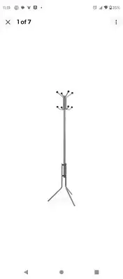 Lorell Tripod Base Metal Coat Rack - 4 Peg, 4 Hook - Metal - Silver (02587) New