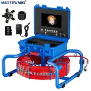 7'' Sewer Drain Pipe Inspection Camera 512HZ Self-leveling Meter Counter 60M