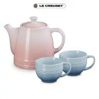 在飛比找momo購物網優惠-【Le Creuset】瓷器新娘系列茶具組(貝殼粉/海岸藍)