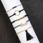 Bohemian 5-Piece Charm Bead Bracelet Set