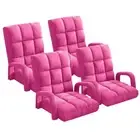 4X Foldable Lounge Cushion Adjustable Floor Lazy Recliner Chair with Armrest Pin