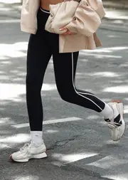 [Lorna Jane] LJC Retro Ankle Biter Leggings in Black, Size - 2XL 2XL Black