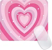 Ksriylm Mouse Pad,Cute Pink Heart Mouse Pad,Mouse Mat Square Waterproof Mouse Pad Non-Slip Rubber Base Mouse Pads for Office Laptop,9.5"x7.8"x0.12" Inch