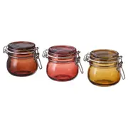 KRÖSAMOS jar with lid, multicolour, 13 cl