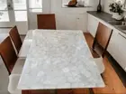 White Quartz Agate Stone Dining Table Top, Agate Quartz Stone Top Decor