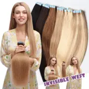 Hair Extensions Tape In Russian 100% Human Remy Full Head Skin Weft Highlight AU