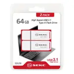 【SEKC】SDU50 64GB USB3.1隨身碟(2入組)