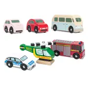 3pc Le Toy Van Retro Metro Car & Emergency Vehicles Kids Wooden Toy Set 2y+
