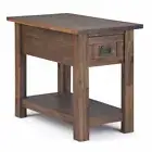 Monroe Solid Acacia Wood 14 in Wide Rectangle Narrow Side Table