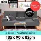 Rochester Linen Fabric Sofa Bed Lounge Couch Futon Furniture Suite - Dark Grey