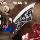 Cleaver Meat Chopper with Tiger Pattern Bone Chopper Stainless Butcher Knife