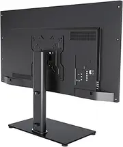 XINLEI TV Stand Swivel for 17-43 Inch TV or Monitor, 3-Level Height Adjustable Table TV Stand with Tempered Glass Base up to 42 kg, VESA Max. 200 x 200 mm Universal