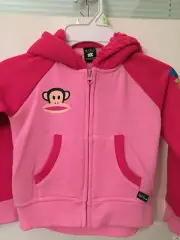 PAUL FRANK Pink Full Front Zipper Fleece Hoodie Girls Sz 4 MSRP $44 New