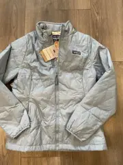 NWT Patagonia Girls Nano Puff Jacket Coat Light plume Grey Blue Size XXL 16-18