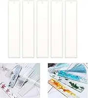 5X Rectangle Silicone Bookmark Mold DIY Epoxy Resin Craft Mould Making Tools Bookmark Casting Mould Making Epoxy Resin Jewelry DIY Craft Silicone Transparent Mold, Rectangle Resin Molds