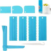 Plastic Sawtooth Cake Scraper Set,9Pcs Cake Scraper Plastic Sawtooth Cake