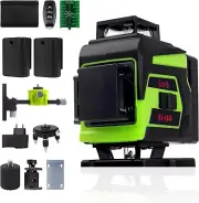 Laser Level 360 Self Leveling 200ft 4x360° 16 Lines 4D Green Cross Line Laser