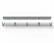 RAPIDLINE DELUXE LOOP LEG WORKSTATION With Screen 4 Person Single Sided W1200 x D750 x H730mm (per user) White Top Black Frame