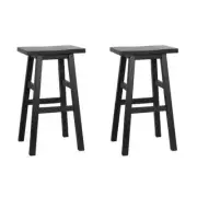 NNEDSZ Set of 2 Beech Wood Bar Stools - Black